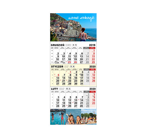 Kalendarz trójdzielny foto