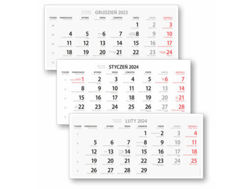 Kalendaria trójdzielne w 3 językach