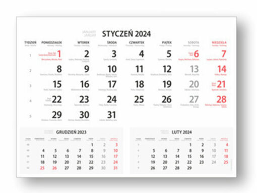 Kalendaria jednodzielne w 3 językach