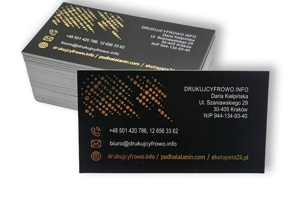 Wizytówki  złocone 3D